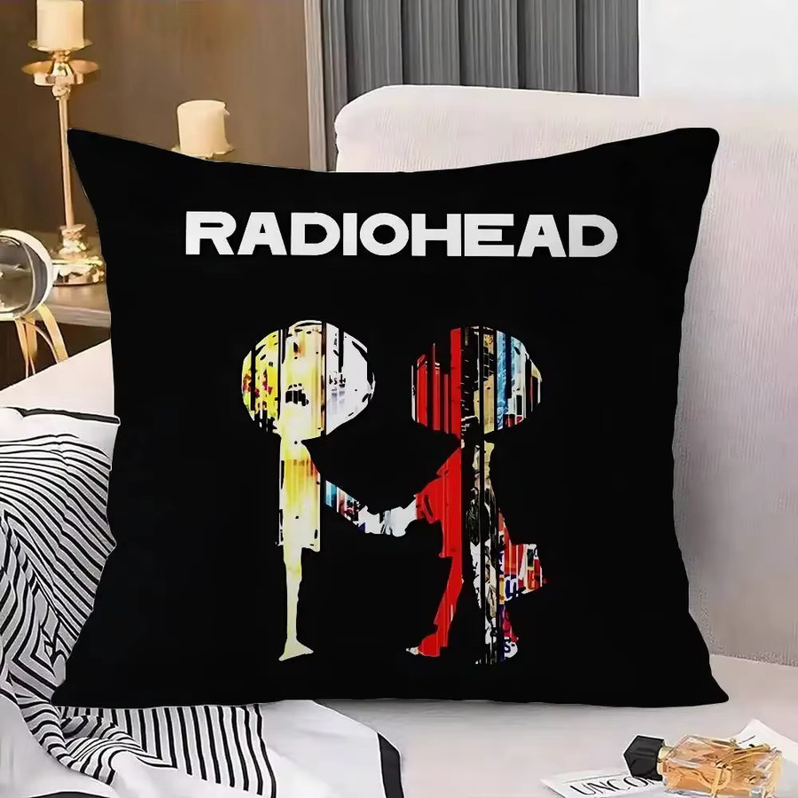 52TOYS Radiohead Rock Band Kissenbezug im Vintage-Stil, Schwarz, B/T/H: 40 x 40 x 40 cm - Bild 4