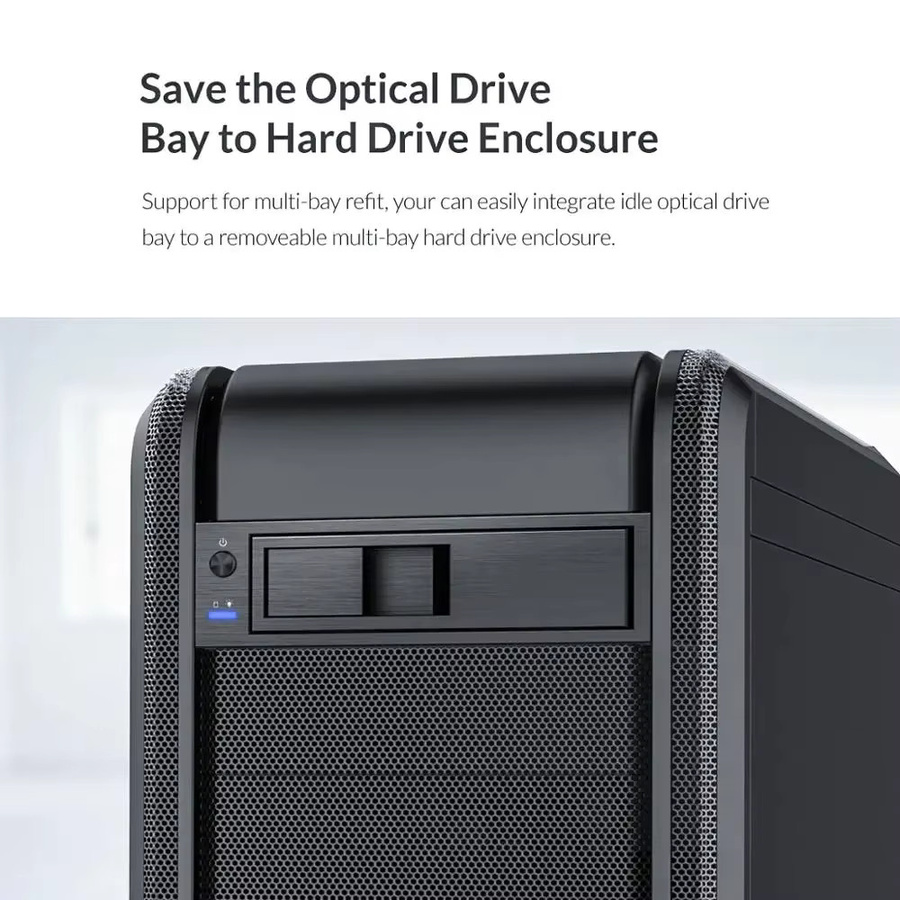 ORICO Internes 3,5-Zoll-HDD-Gehäuse für CD-ROM-Slots mit SATA 3.0 Anschluss in Schwarz - Bild 4