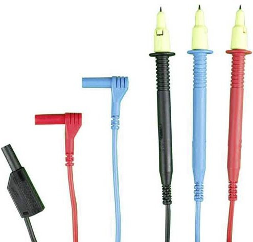 Gossen Metrawatt KS29 Sicherheits-Messleitungs-Set mit Prüfspitze und 4mm Stecker in Schwarz, Blau und Rot - Bild 1