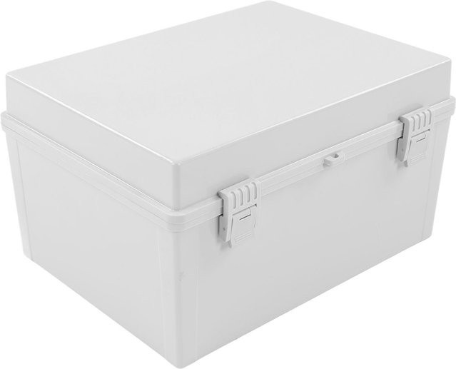 Wasserdichte elektrische Projektbox von Koogeelife aus Kunststoff mit grauer Abdeckung und schwarzem Gehäuse, B/T/H: 40 x 30 x 20 cm - Bild 1