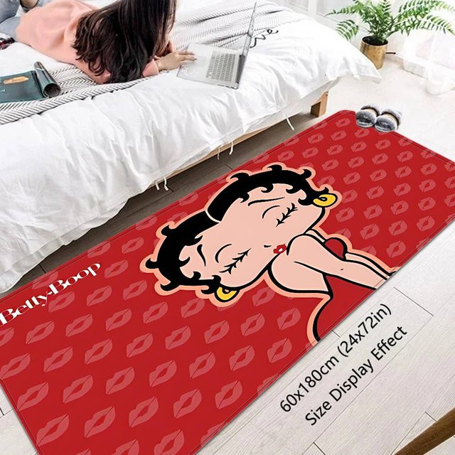 B-Bettys B-Boops Anti-Rutsch-Fußmatte mit Kinder-Motiv in Rot für Kinderzimmer, Schlafzimmer, Wohnzimmer oder Balkon - Bild 1