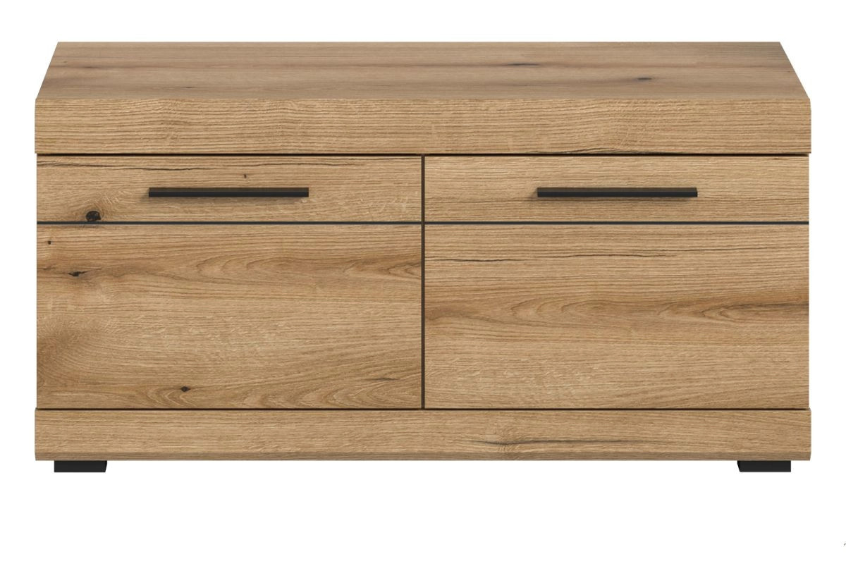 Garderobe Sitzbank Shawn in Evoke Eiche mit Schuhregal, Breite: 90 cm, Tiefe: 40 cm, Höhe: 90 cm - Bild 2