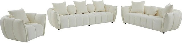 Vente-unique Couchgarnitur Gonolon in Beige mit 3-Sitzer-Sofa, 2-Sitzer-Sofa und Sessel, B/T/H: 268 x 216 x 107 cm - Bild 1