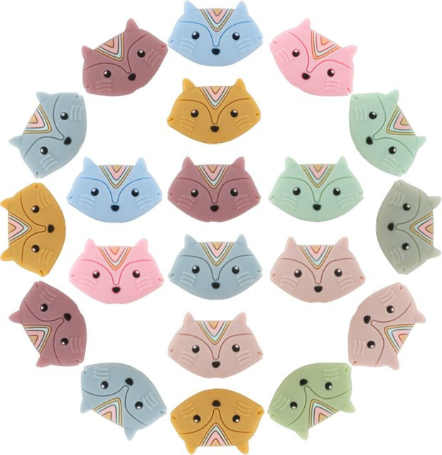 5 Stück Fuchs Silikon Perlen, DIY Schmuck Zubehör - Bild 1