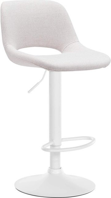 DELUKE Barhocker JAKSON Tresenhocker mit Lehne in Creme Weiß aus Stoff und Metall - Bild 1