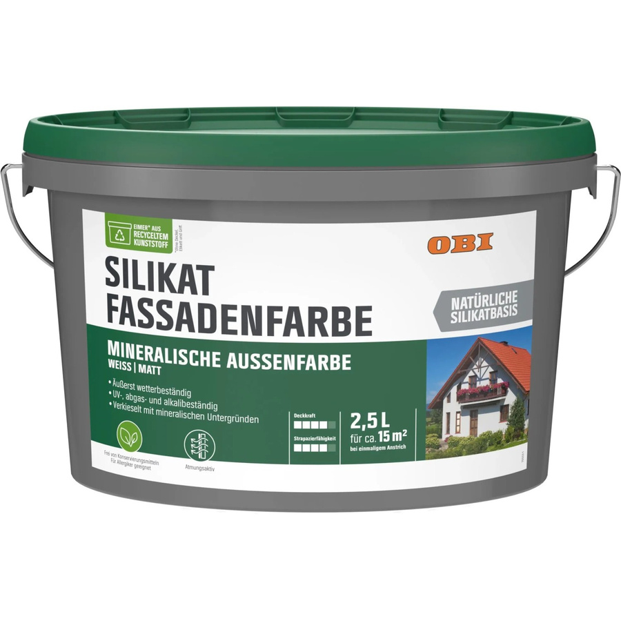 OBI Silikat Fassadenfarbe Weiß matt, 2,5 l - Bild 2