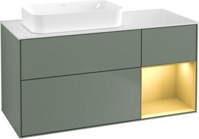 V&B Waschtischunterschrank Finion mit Wandbeleuchtung in Lacquer, B/T: 120 x 60 cm - Bild 1