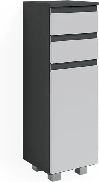 Vicco Midischrank Badschrank J-Shape modern in Weiß und Anthrazit, B/T/H: 30 x 30 x 95 cm - Bild 2
