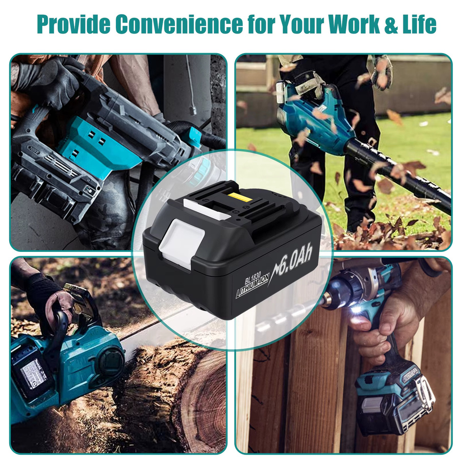 Bonacell Ersatzakku 18V 6000mAh in Schwarz für Makita BL1830, BL1850, BL1860, BL1850B und BL1840B Elektrowerkzeuge - Bild 4