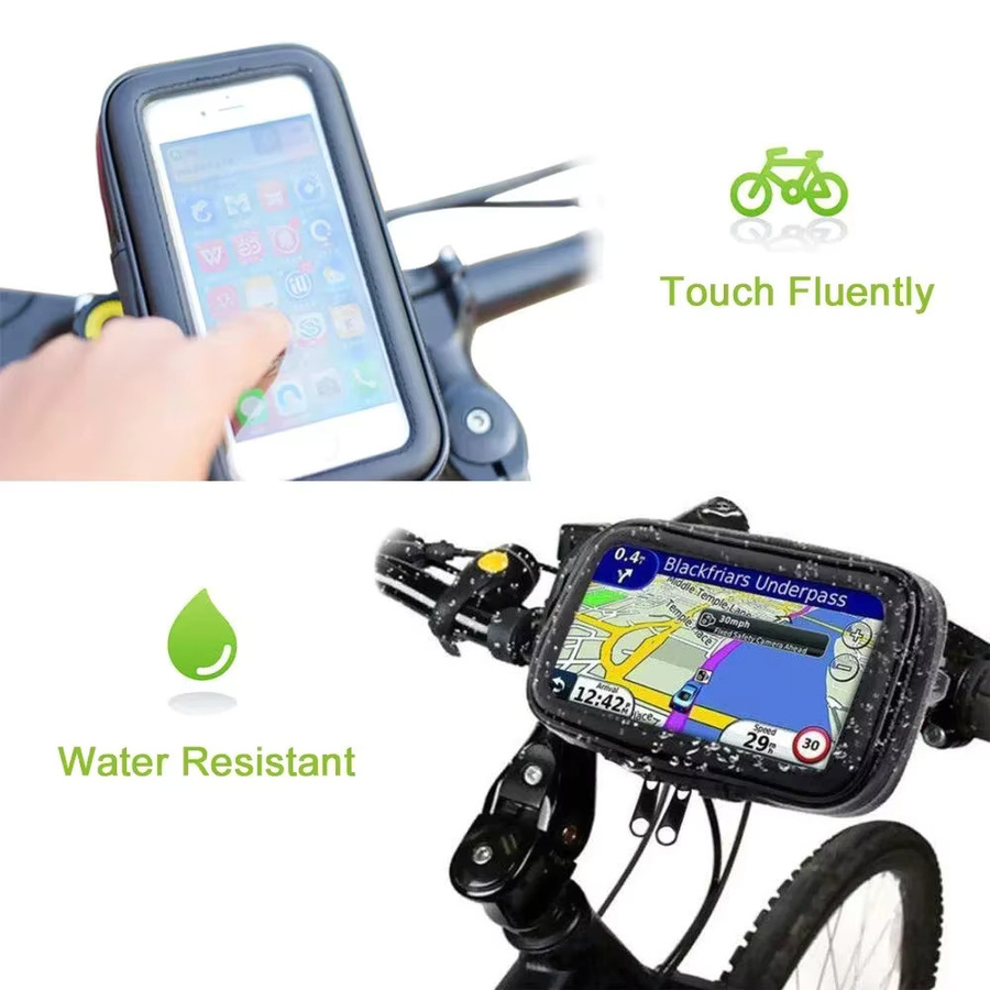 Opansten Wasserdichter Fahrrad-Telefonhalter in Schwarz für iPhone und Samsung als Lenker-Handyhülle und Fahrrad-Telefonständer - Bild 2