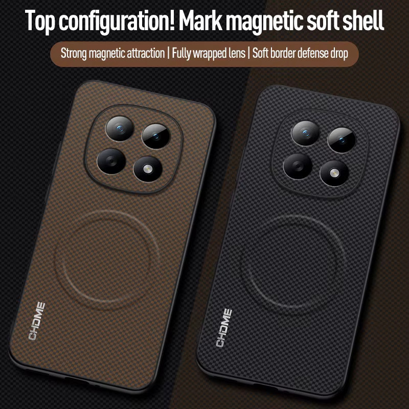 Luxus Handyhülle mit Auto-Magnethalter für Xiaomi Poco X8 Pro Max M8 Pro und Redmi Note 15 in Braun - Bild 1