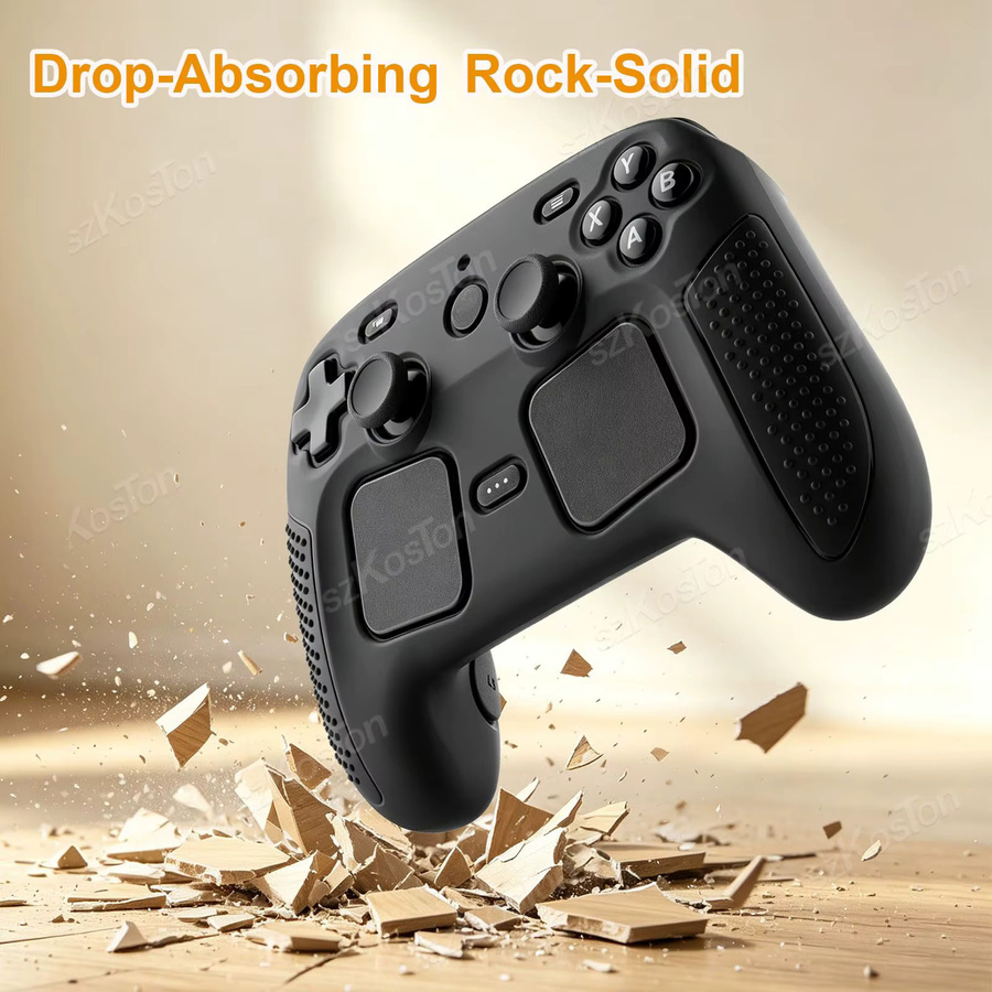 SZKOSTON Silikon-Schutzhülle für Steam Controller 2 in Schwarz, rutschfeste und stoßfeste Schutzschale - Bild 3