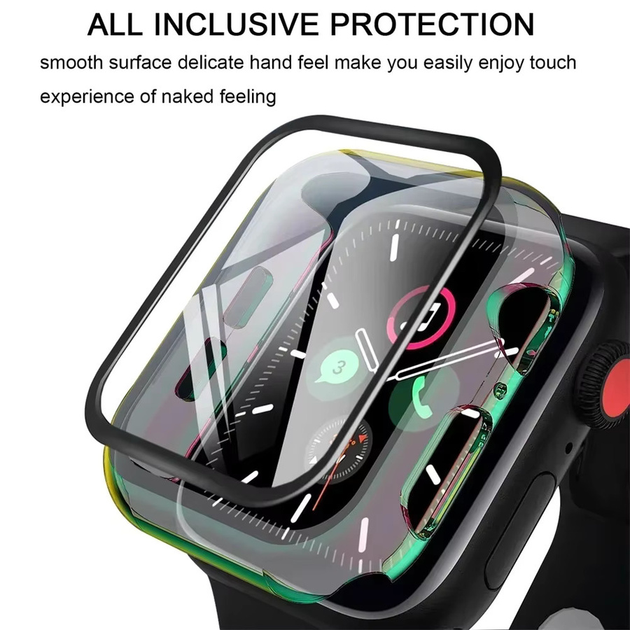 Displayschutz mit Gehäuse für Apple Watch Serie 9 8 7 6 5 4 3 SE in Pink - Bild 3