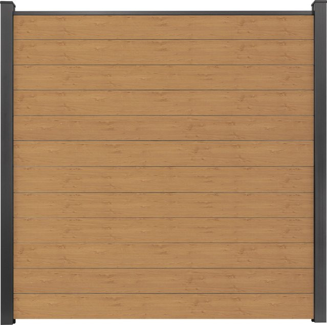 GroJa Steckzaun Basicline Sichtschutz Asteiche Natur PVC-beschichtet B: 180 cm, H: 180 cm - Bild 1