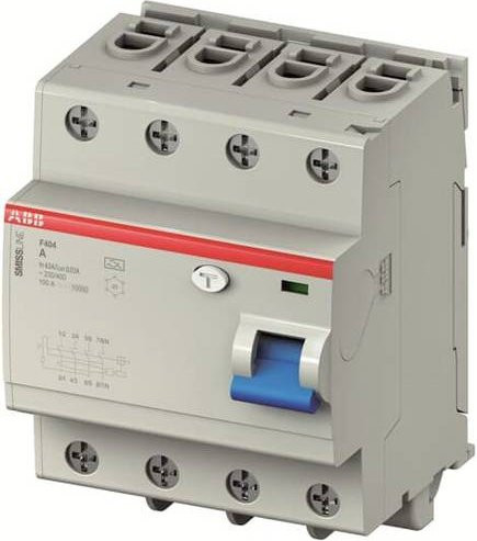 ABB FI-Schutzschalter F404A63/0.03 RCD 4-polig 63A 0,03A 400 V/AC grau - Bild 1