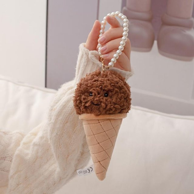 Yiran toy Zehnfarbiger Süßer Kegel Eiscreme Plüschtier, Rucksack Anhänger, 15cm - Bild 1