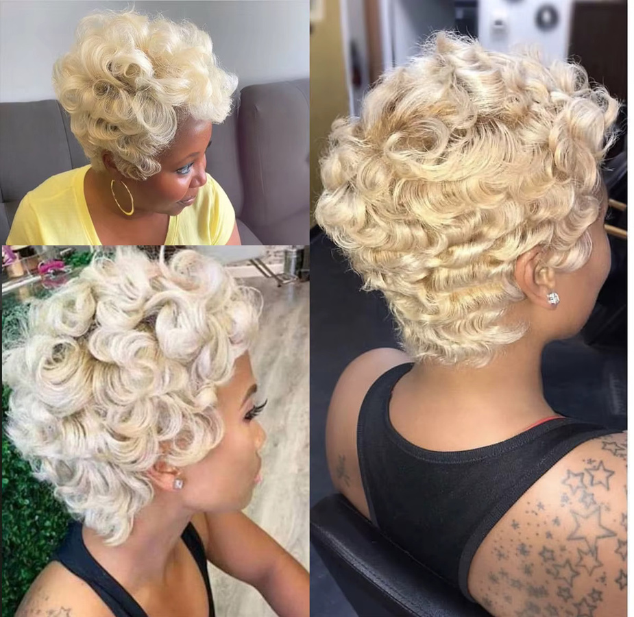 OYM HAIR Afro-Puff Perücke aus brasilianischem Remy-Echthaar, Damen - Bild 2