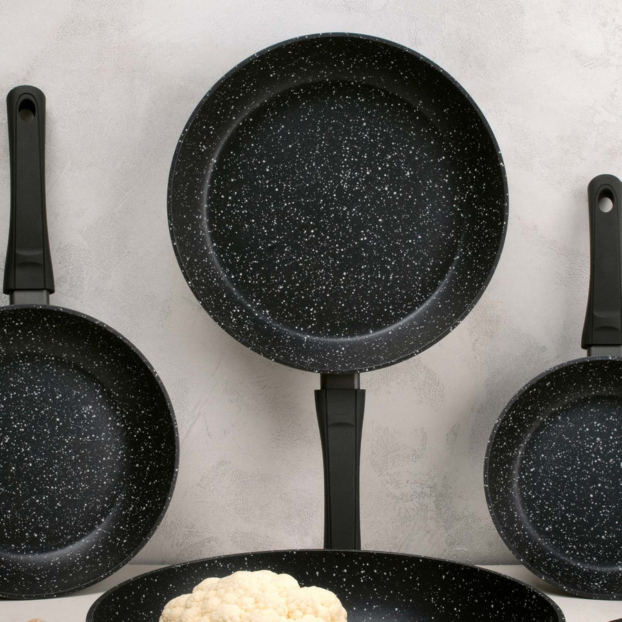 Fackelmann Pfannen-Set Marble, 3-teilig, Schwarz, Non-Stick Beschichtung aus Aluminium - Bild 2