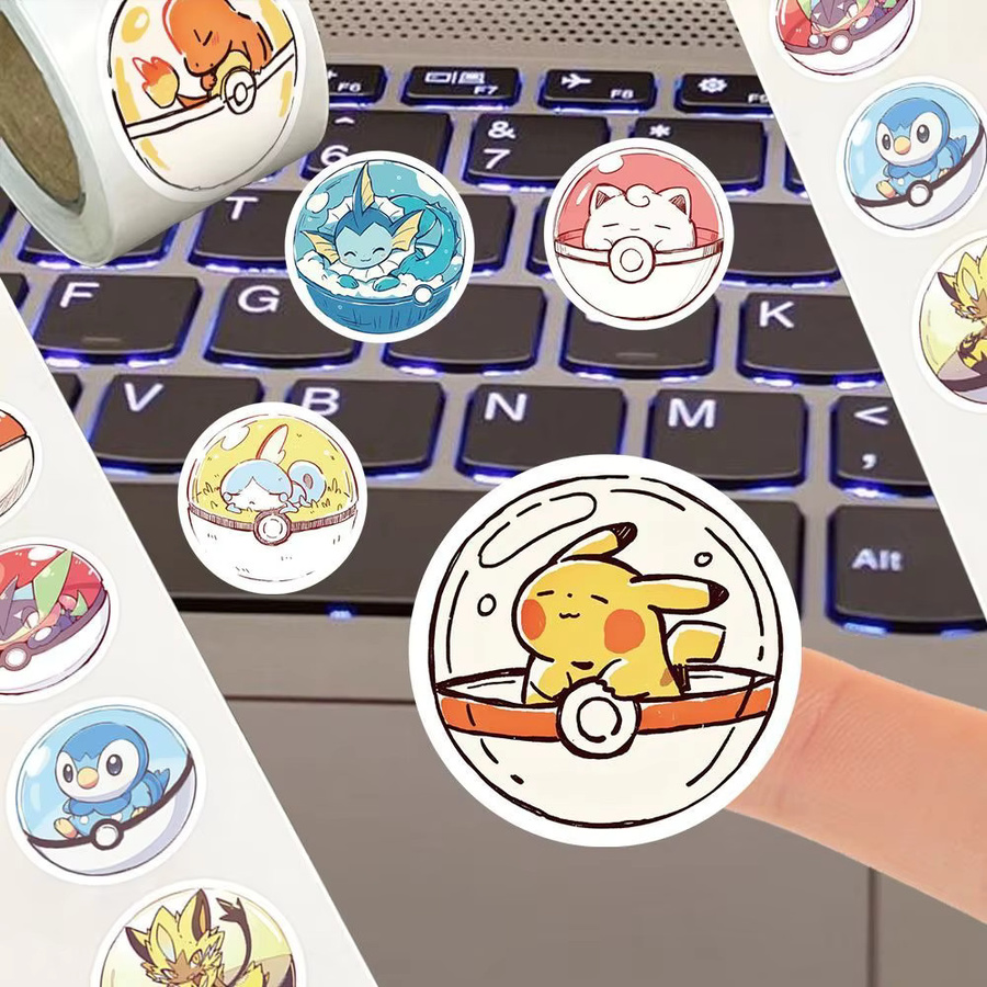 TAKARA TOMY Pokémon Pikachu Aufkleber, Nachfüllpack, 500 Stück - Bild 2