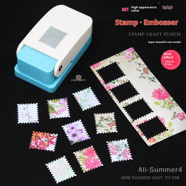 Rechteckiger Briefmarken-Stanzhebel aus Kunststoff für Scrapbooking und Bastelarbeiten - Bild 1