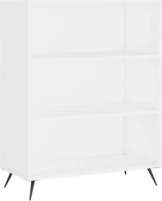 vidaXL Bücherregal aus Metall und MDF in Weiß, modern und wandmontierbar, B/T/H: 69,5 x 32,5 x 90 cm - Bild 1