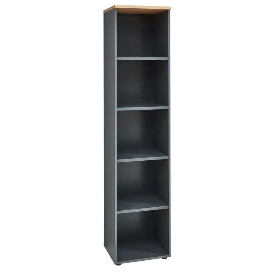 Premium Living Regal Memphis in Eiche Artisan und Graphitfarben, modernes Standregal für Wohnzimmer oder Home Office, B/T/H: 197 x 38 x 45 cm - Bild 2