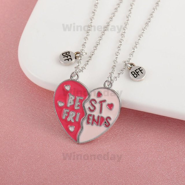 Winoneday Halskette, 2-teiliges Set, Herzförmige Buchstaben, Silber, Damen - Bild 1