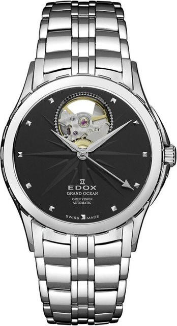 Edox Armbanduhr Automatik, Edelstahl, Schwarz, 33 mm, Damen - Bild 1
