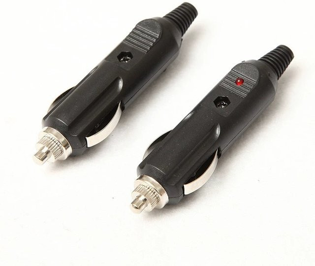 ELECAPITAL DC 12V Zigarettenanzünder Stecker Adapter mit LED-Kontrollleuchte und Sicherung in Schwarz - Bild 1