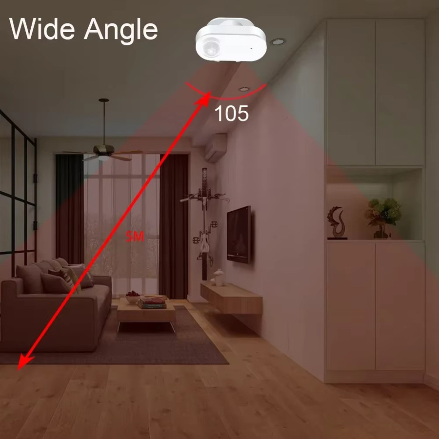 IHOMECAM Zigbee Anwesenheits- und PIR-Bewegungserkennungssensor mit Helligkeitsdetektor in Weiß, batteriebetrieben, kompatibel mit Zigbee2mqtt und Home Assistant - Bild 4