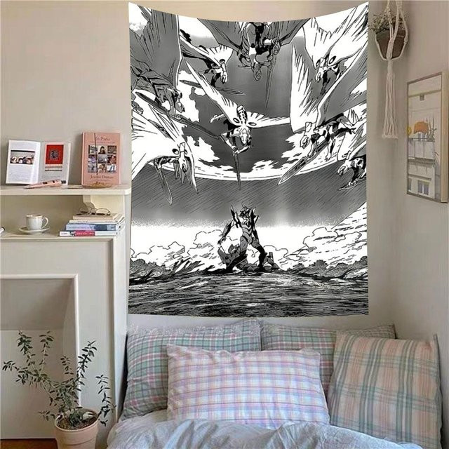 Anime Neon Genesis Evangelion Wandteppich JMG Household Supplies Schwarz-Weiß, Breite: 120 cm, Höhe: 180 cm - Bild 1