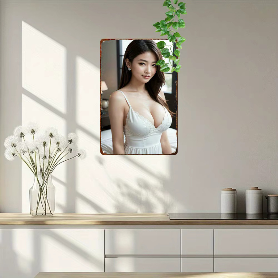 CIFBUY Anime Mädchen Metall-Wandschild Vintage Aluminium-Kunstplakette, Mehrfarbig, Breite: 20,32 cm, Höhe: 30,48 cm - Bild 2
