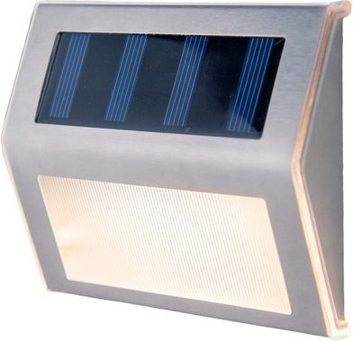 Näve LED-Solar-Außenleuchte 4er-Set in Silber mit warmweißem Licht für Garten und Weg, Höhe: 10 cm, Breite: 8,2 cm - Bild 1