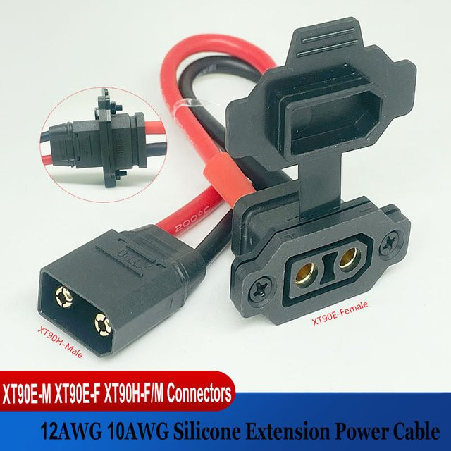 Bytebattle XT90E Stecker und Buchse Set für Panelmontage in Schwarz - Bild 1