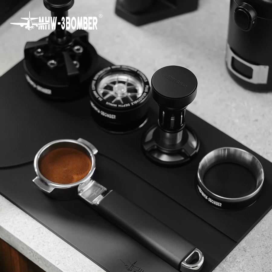 MHW-3BOMBER Espresso Tamping Matte Yu-Serie aus Silikon für Barista Zubehör in Grau oder Schwarz - Bild 3