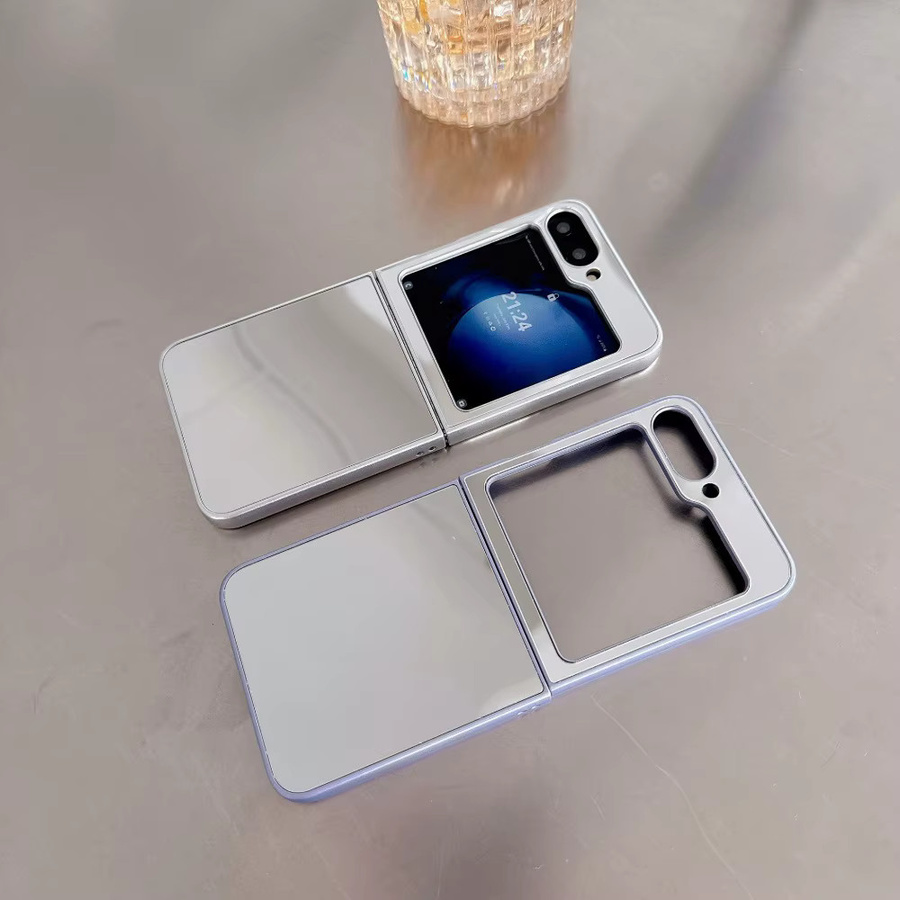 Spiegel-Schutzhülle für Samsung Z Flip 4, Z Flip 5, Z Flip 6 und Z Flip 7 mit integriertem Spiegel im Ins-Style Design - Bild 1