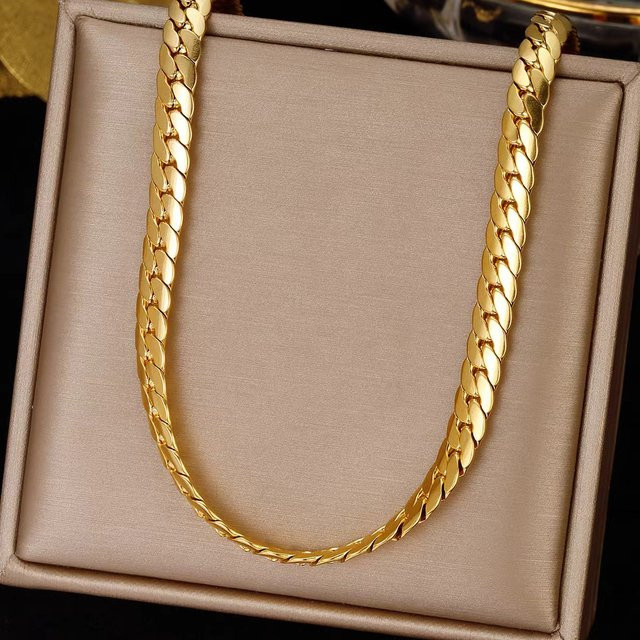 GINSTONELATE Halskette 925 Silber, Gold, 5 mm, Unisex - Bild 1