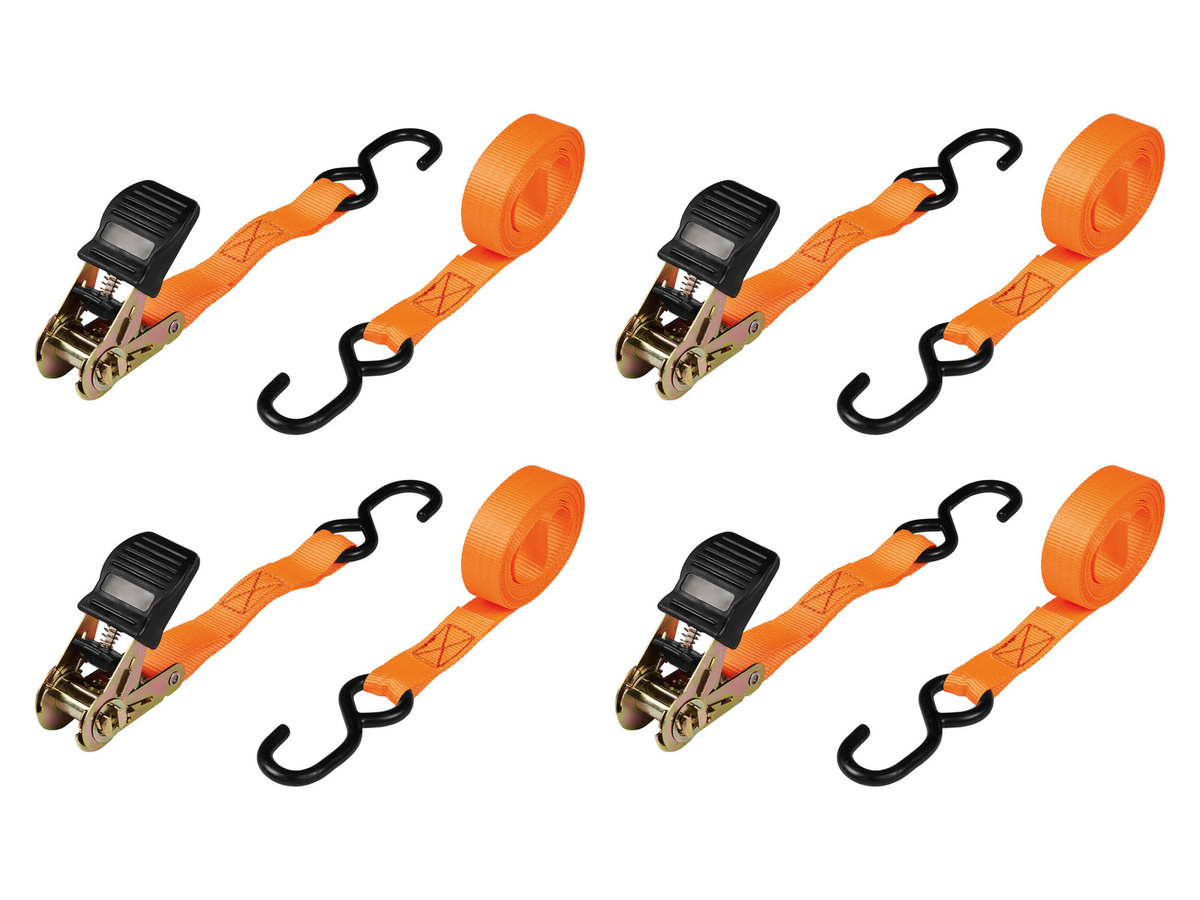 ULTIMATE SPEED® Schwerlast-Ratschenspanngurte-Set, 4-teilig, Orange, Stahl - Bild 2