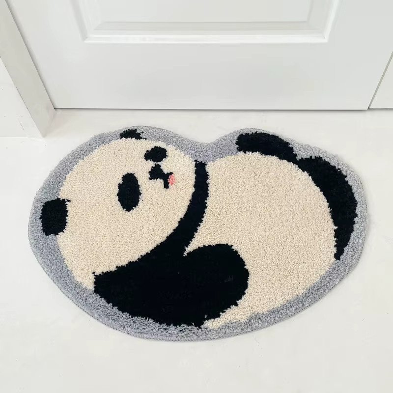 VIKAMA Panda-Teppich in Weiß, weich und rutschfest, oval - Bild 5
