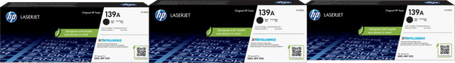 HP 139A Toner Schwarz 3er-Pack für HP LaserJet Pro 3002dn, 3002dw, 3002dwe und 3102fdw - Bild 1