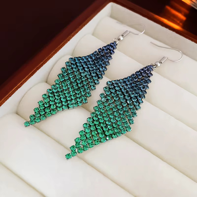 DREJEW Ohrringe, Strass, bunte Rhombus-Quasten - Bild 2