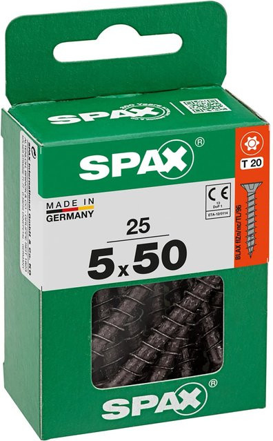 Spax Universalschraube VGW TSP aus Stahl, Farbe Schwarz, Durchmesser: 5 mm, Länge: 50 mm, 25 Stück - Bild 1