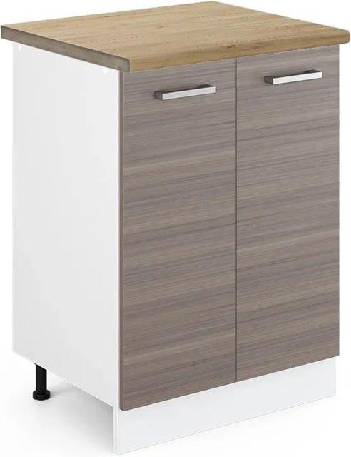 Vicco R-Line Küchenunterschrank in Grau und Weiß mit Eichenoptik, B: 60 cm, H: 81,6 cm, T: 60 cm - Bild 1