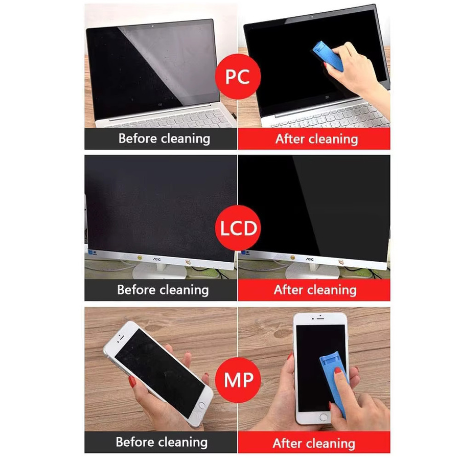 SDYIGOE 2-in-1 Touchscreen-Nebelreiniger mit Mikrofasertuch in Schwarz für Handys, Laptops und Tablets - Bild 5