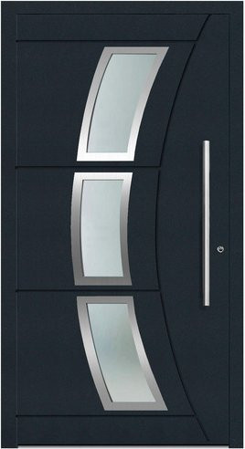 KNOCK Aluminium-Haustür Terra Nova in Anthrazit Grau mit Glaseinsatz und RC2 Schutz - Bild 1