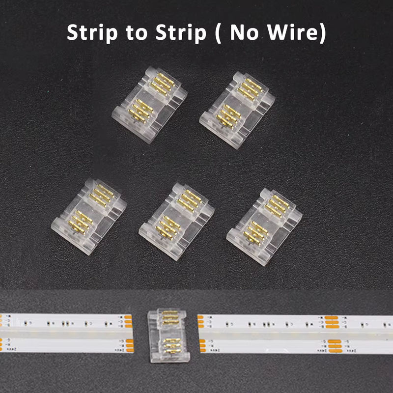 WeeTisa 6-poliger COB-LED-Streifen-Lichtanschluss für RGBCCT und RGBWW, schweißfreier Verbindungsstück aus transparentem Kunststoff für 12 mm PCB - Bild 2