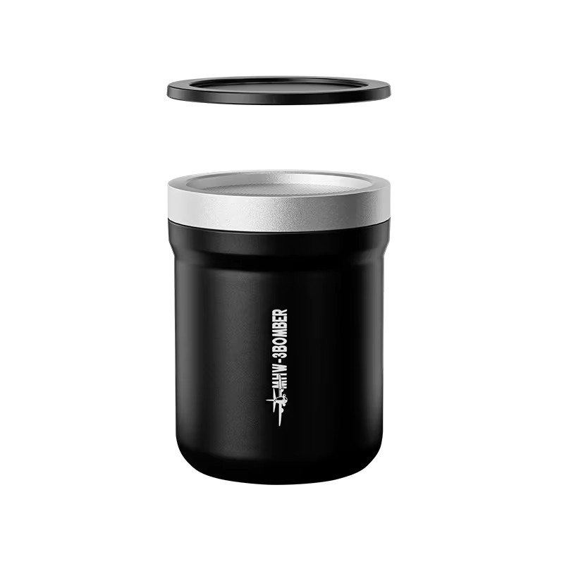 MHW-3BOMBER Shark Powder Shaker in Schwarz mit magnetischem Aluminiumdeckel und drei austauschbaren Mesh-Sieben für Kaffee-Zubehör - Bild 7