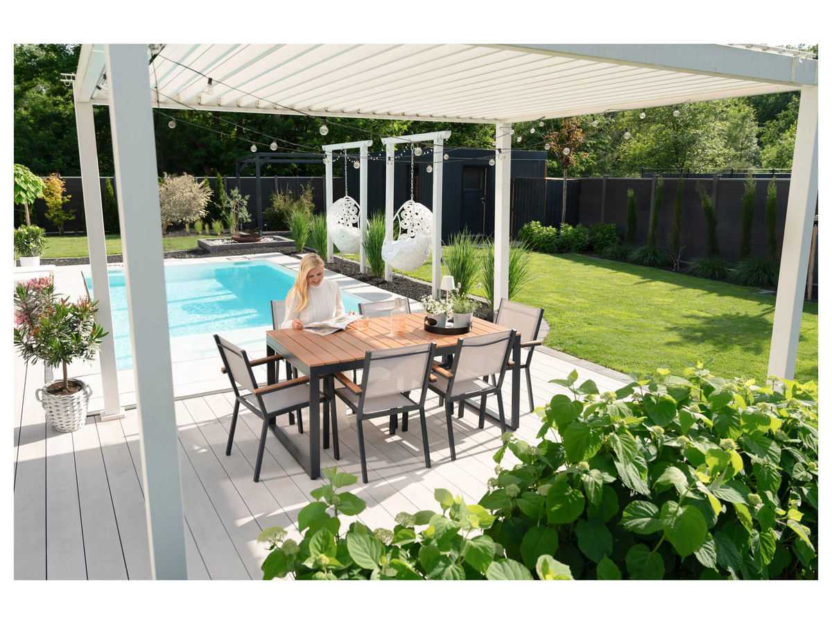 HOME DELUXE Gartensitzgruppe SIERA SEDIA aus Aluminium in Anthrazit mit Tisch und Stühlen - Bild 2