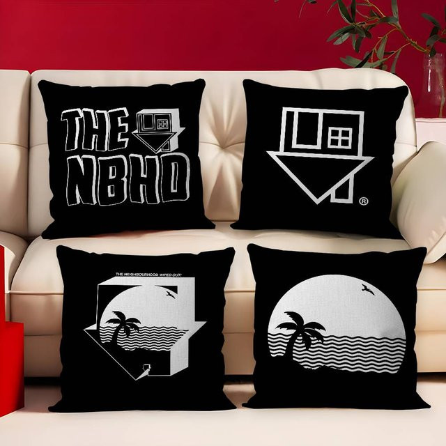 Kissenbezug Band The Neighborhood Schwarz, Dekokissenbezug für dein Sofa, B/B: 45 x 45 cm - Bild 1