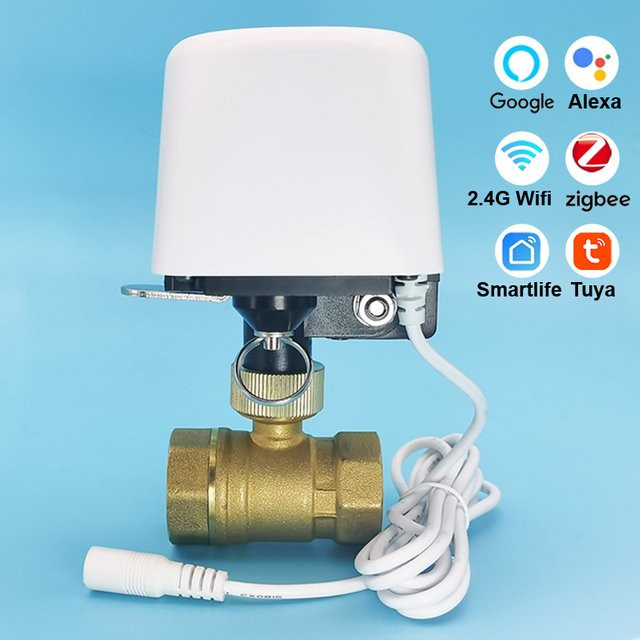 Tuya Zigbee WLAN Wasserventil für die Gartenbewässerung mit Timer und automatischer Wasserstopp-Steuerung, Weiß, DN32 - Bild 1
